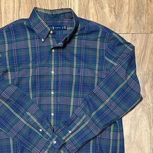 **POLO RALPH LAUREN** dark plaid shirt SIZE XL